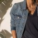 Veste en jean bleue en denim brut 100% coton éco-responsable