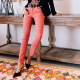 Pantalon coupe slim rose indien en lyocell