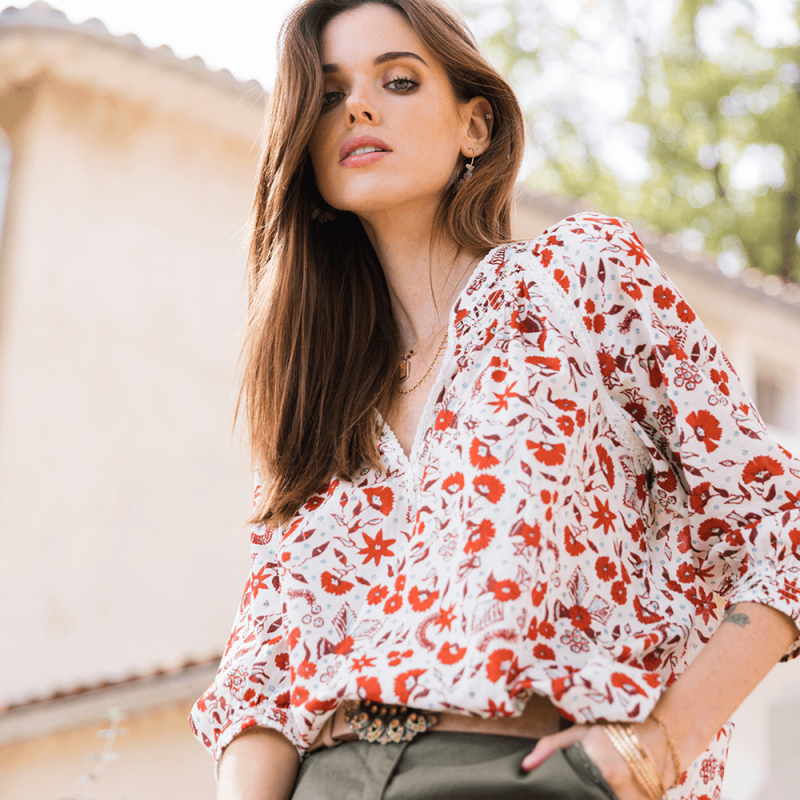Bohemian blouse in responsible cotton voile