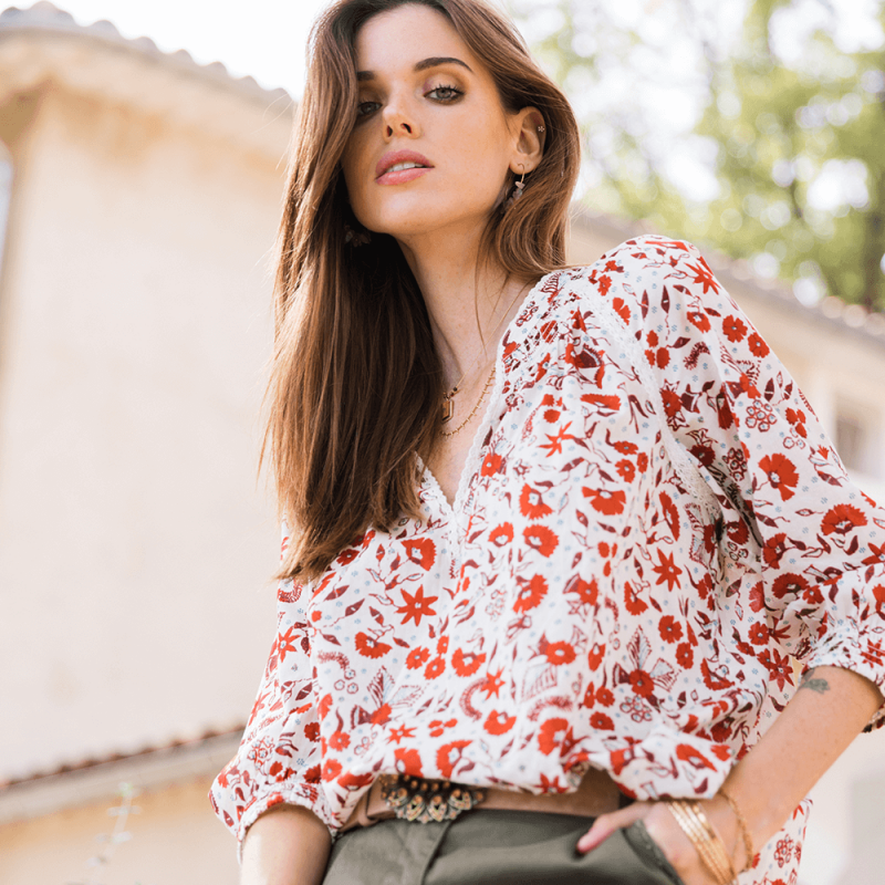 Bohemian blouse in responsible cotton voile Shirts, Tunics Woman