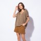 Pull doré oversize en viscose durable