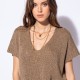 Pull doré oversize en viscose durable
