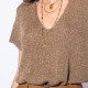 Pull doré oversize en viscose durable
