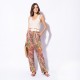 Pantalon Palazzo imprimé rétro 100% viscose durable