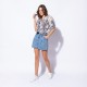 Blouse bohème 100% coton responsable écrue et bleue