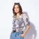 Blouse bohème 100% coton responsable écrue et bleue