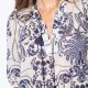 Blouse bohème 100% coton responsable écrue et bleue
