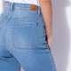 Jean bootcut bleu très clair en coton responsable