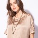 Poncho beige 100% polyester recyclé soyeux