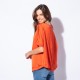 Poncho rouge 100% polyester recyclé soyeux