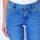 Jean bootcut cropped bleu moyen en coton responsable