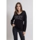 Pull noir maxi message AMORE