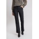 Pantalon noir coupe flare enduit effet cuir