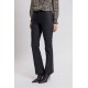 Pantalon noir coupe flare enduit effet cuir