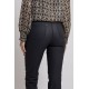 Pantalon noir coupe flare enduit effet cuir