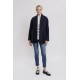 Pull sans manches marinière écru et noir coupe cropped