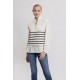 Pull sans manches marinière écru et noir coupe cropped