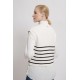 Pull sans manches marinière écru et noir coupe cropped