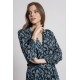 Robe droite imprimé floral bleu