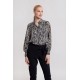 Blouse imprimé serpent noir et beige