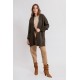 Gilet ample col châle kaki