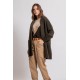 Gilet ample col châle kaki