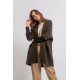 Gilet ample col châle kaki