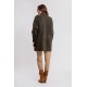 Gilet ample col châle kaki