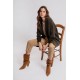 Gilet ample col châle kaki