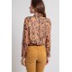 Blouse imprimé baroque noir et ocre