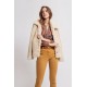 Pantalon coupe slim galbante coloris ocre