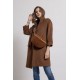 Manteau oversized manches 3/4 coloris chocolat