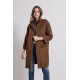 Manteau oversized manches 3/4 coloris chocolat