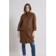 Manteau oversized manches 3/4 coloris chocolat