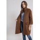 Manteau oversized manches 3/4 coloris chocolat