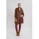 Manteau oversized manches 3/4 coloris chocolat