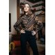 Blouse volantée imprimé zèbre bronze et noir
