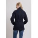 Manteau kimono bleu marine en drap de laine