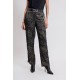 Pantalon Palazzo en satin imprimé sauvage kaki et noir