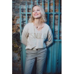 Pull noir maxi message SMILE