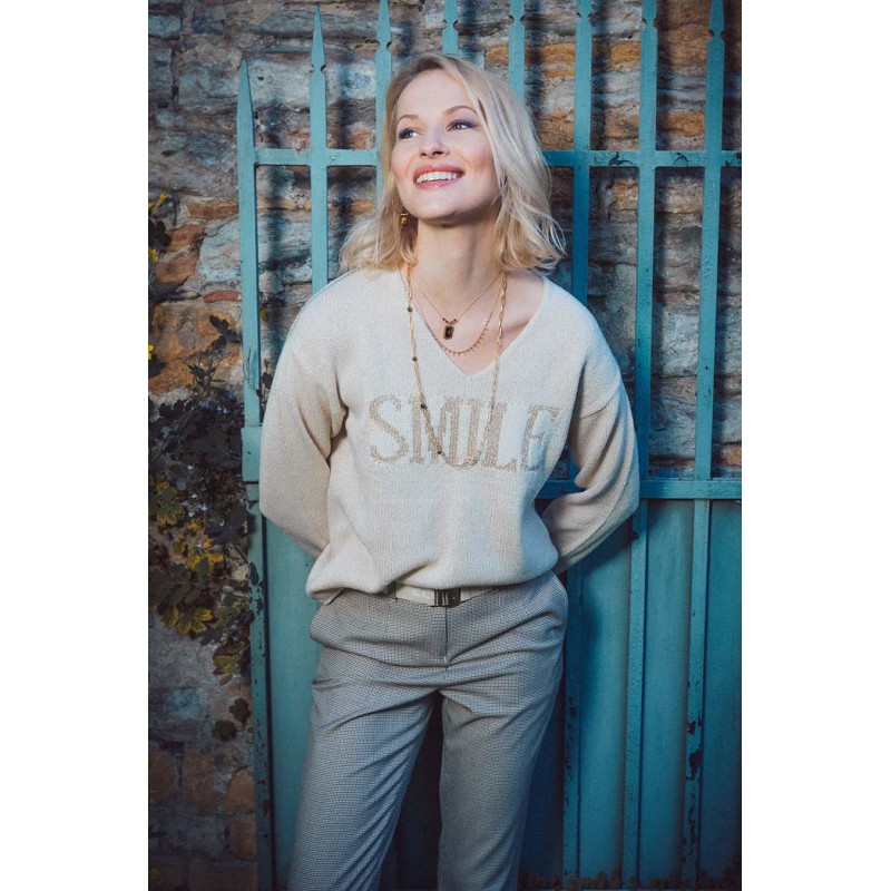 Pull noir maxi message SMILE