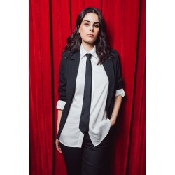 Chemise en satin blanc cassé