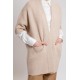 Gilet ample col châle beige