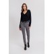 Pantalon coupe slim galbante coloris gris