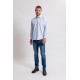 Chemise coupe droite en tissu jacquard bleu ciel