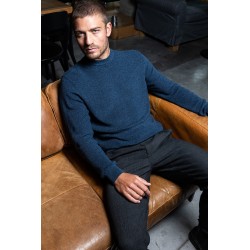 Pull en maille bleu