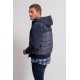 Blouson matelassé à capuche coloris navy