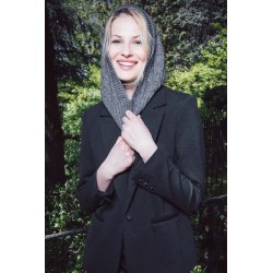 Cagoule en maille chiné grise
