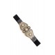 Ceinture élastique noir et maxi boucle bijou