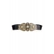 Ceinture élastique noir et maxi boucle bijou